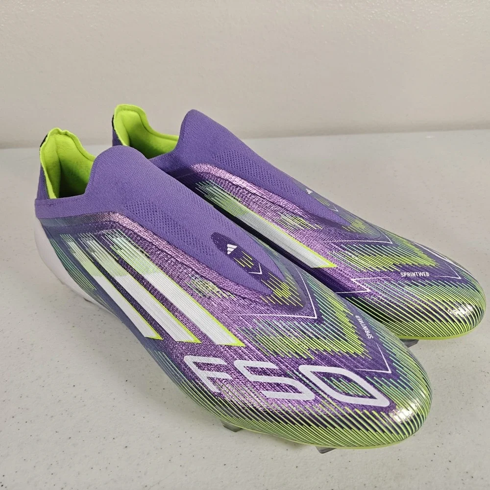 Adidas F50 Elite Laceless FG Soccer Cleats Men's Size 13 Purple Green JH7628